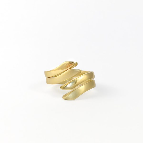 Bagues doubles en or 18 carats aux courbes géométriques entrelacées