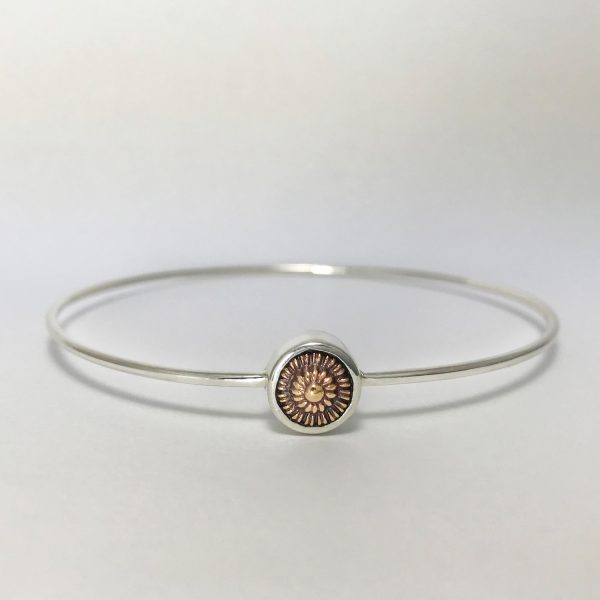 Polsera de plata amb detall central antic