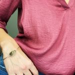 Bracelet en argent avec détail ovale ancien de style Art Déco